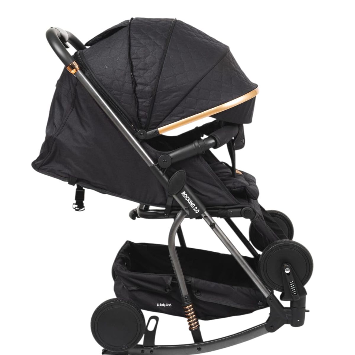 BABY HAPPY - Coche Mecedor para Bebe Llanta Amortiguacion  Black