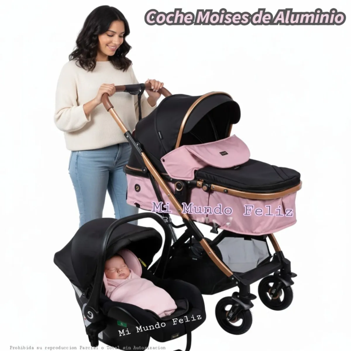 EBABY - Coche para Bebe Moises con Portabebe Princess
