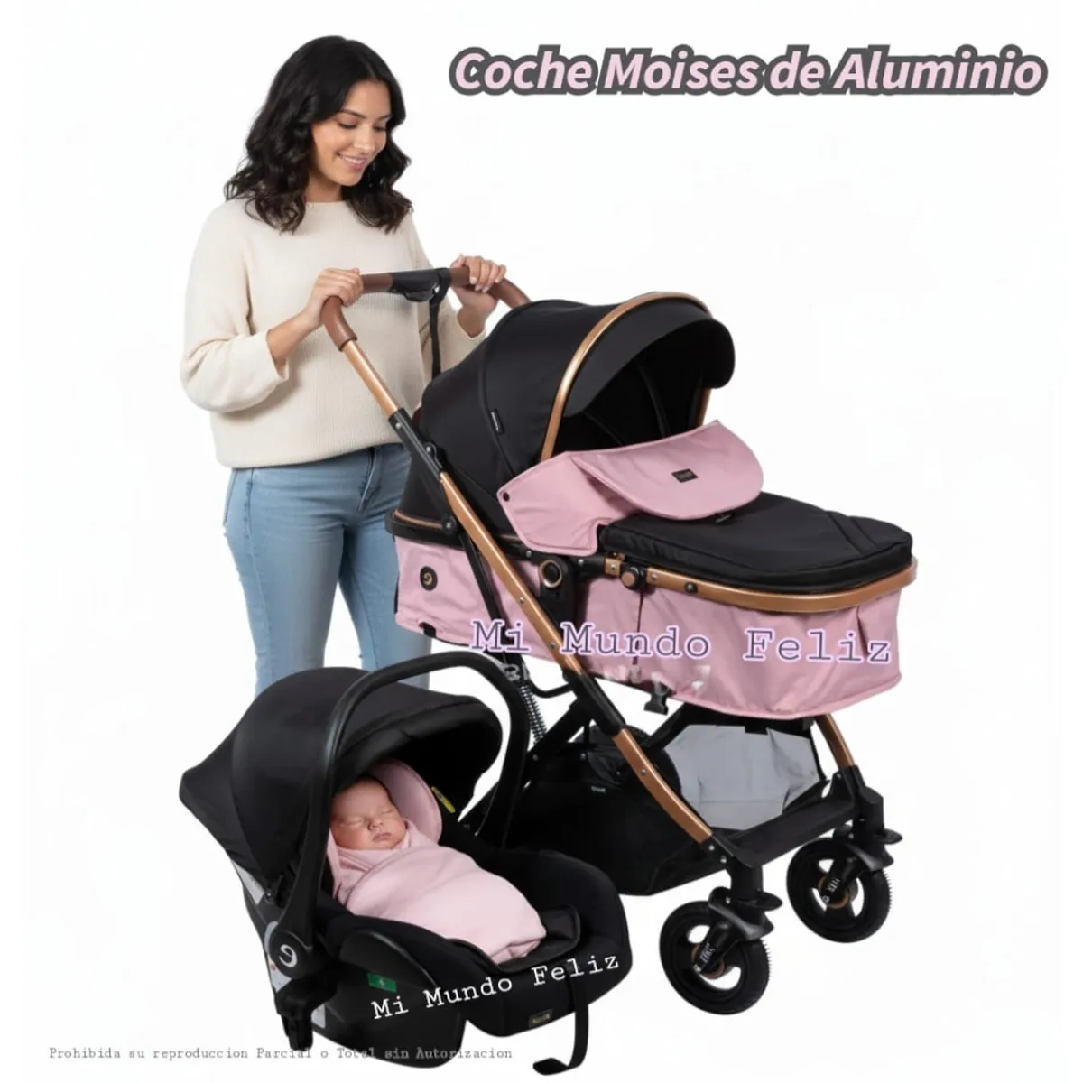 EBABY - Coche para Bebe Moises con Portabebe Princess
