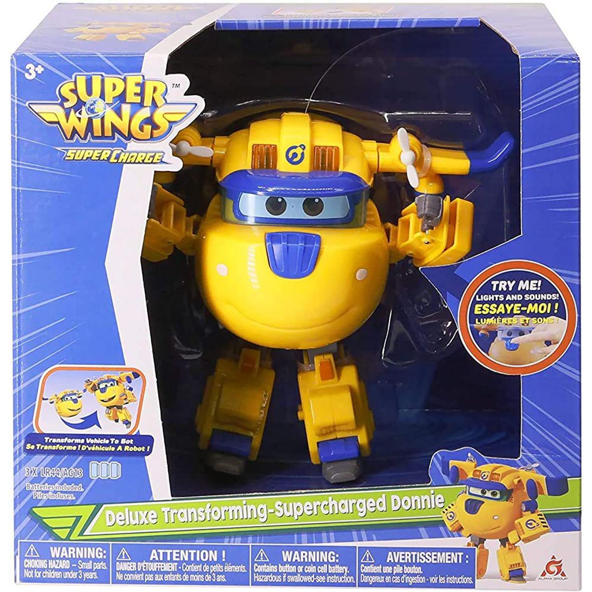 SUPER WINGS - Juguete de Acción Super Wings Charged Deluxe Donnie