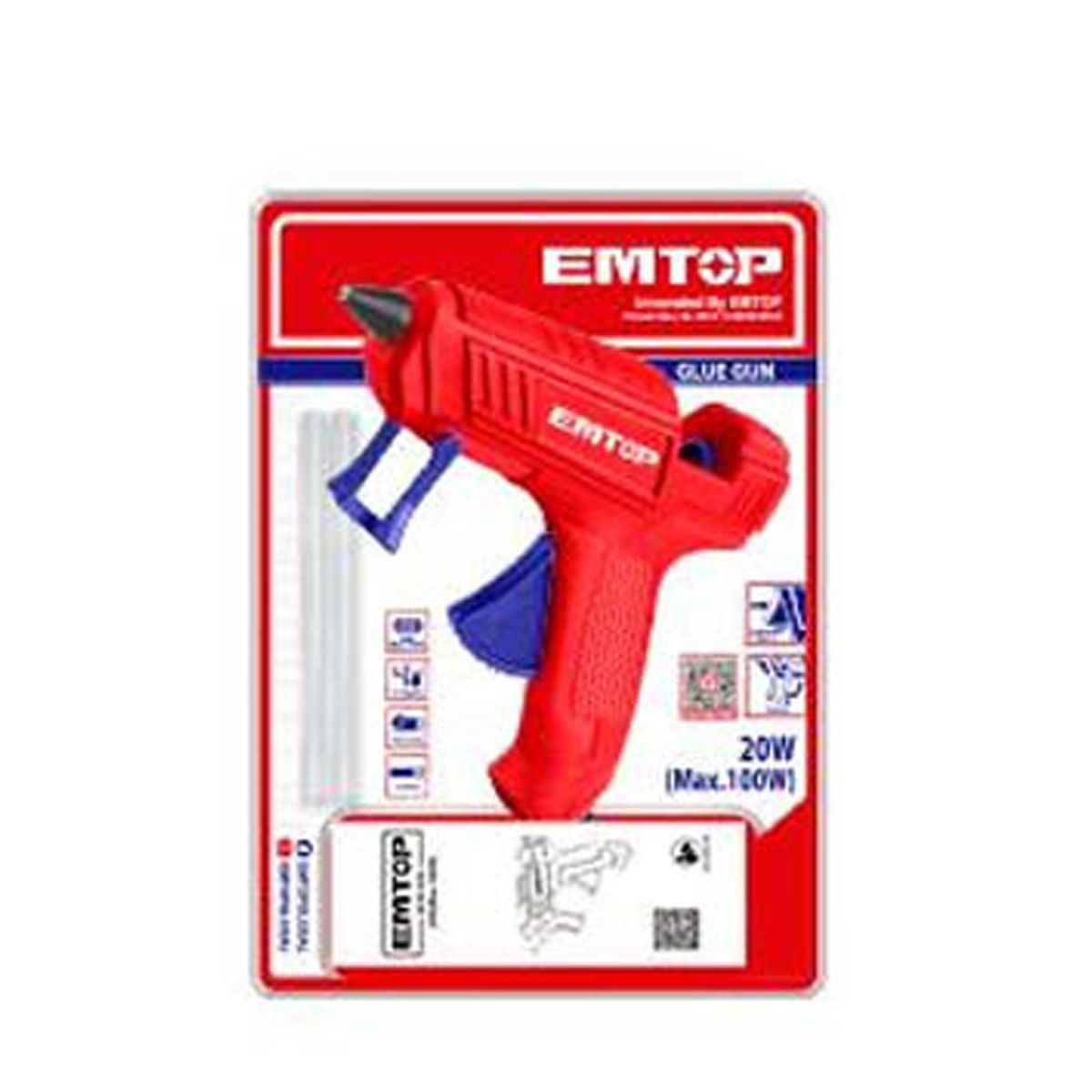 EMTOP - Pistola de Silicona 20 Watts EGGU1401 EMTOP