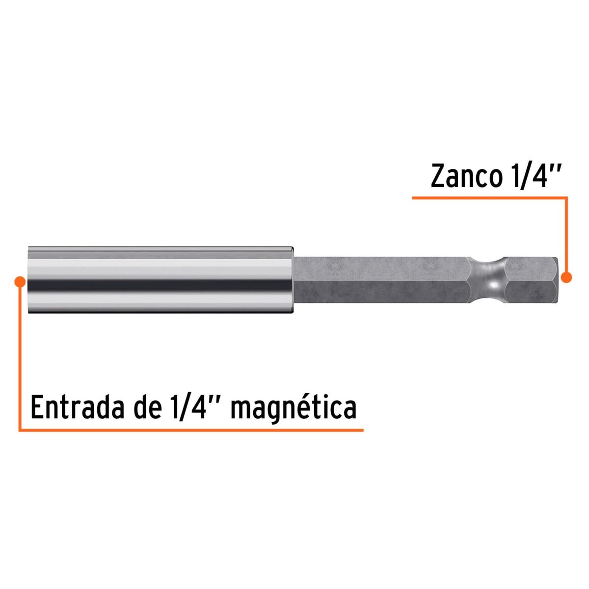 TRUPER - Extensión Adaptador magnético 5 unidades para taladro 70mm Truper