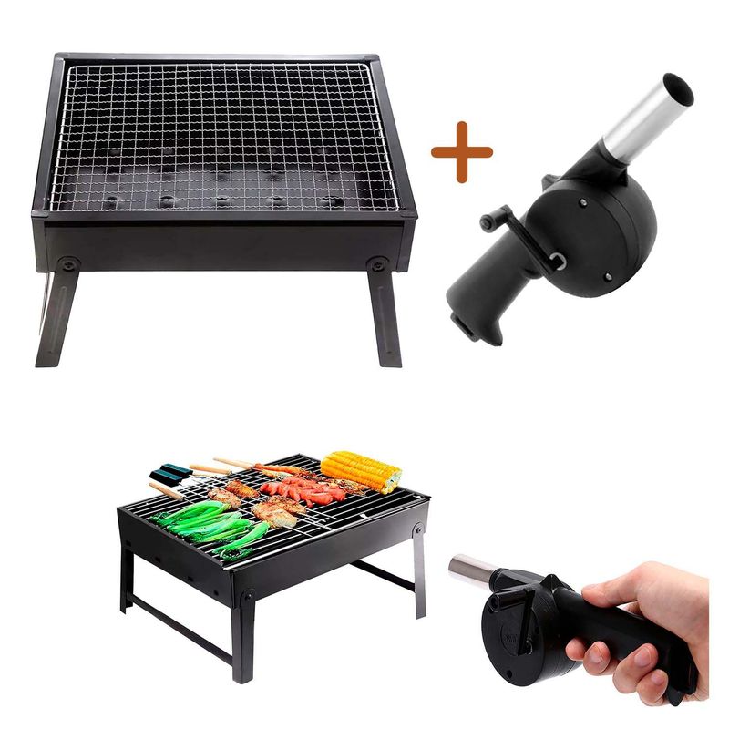 BUYPAL - Parrillera Barbacoa Peglable Soplador Portatil Carbon