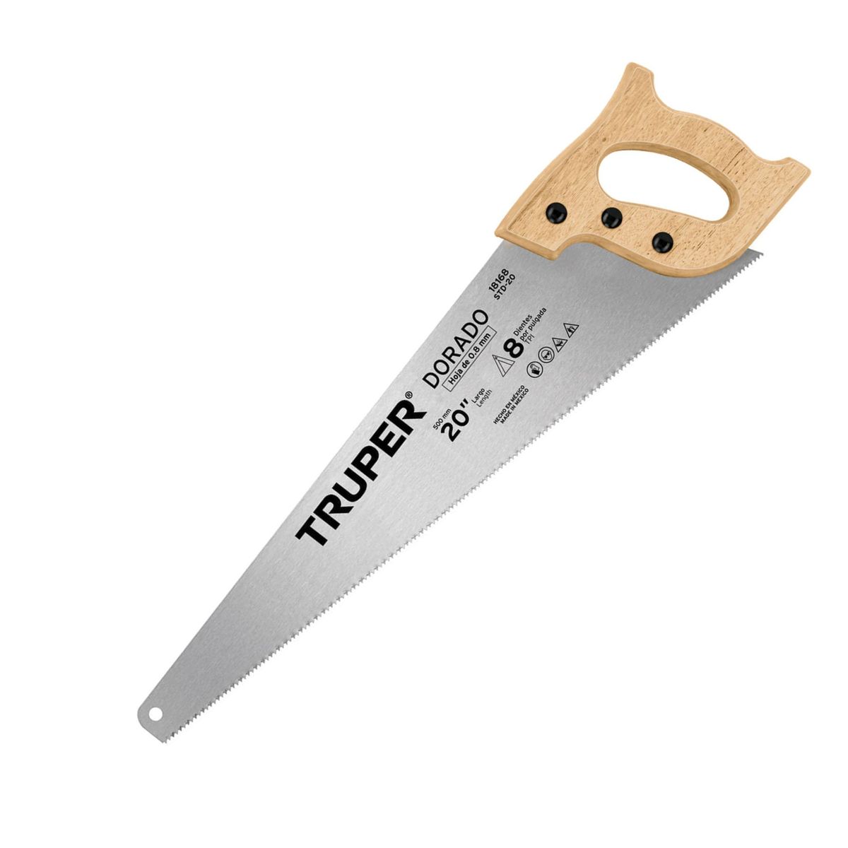 TRUPER - Serrucho carpintero 20" Dorado, 8 DPP Truper