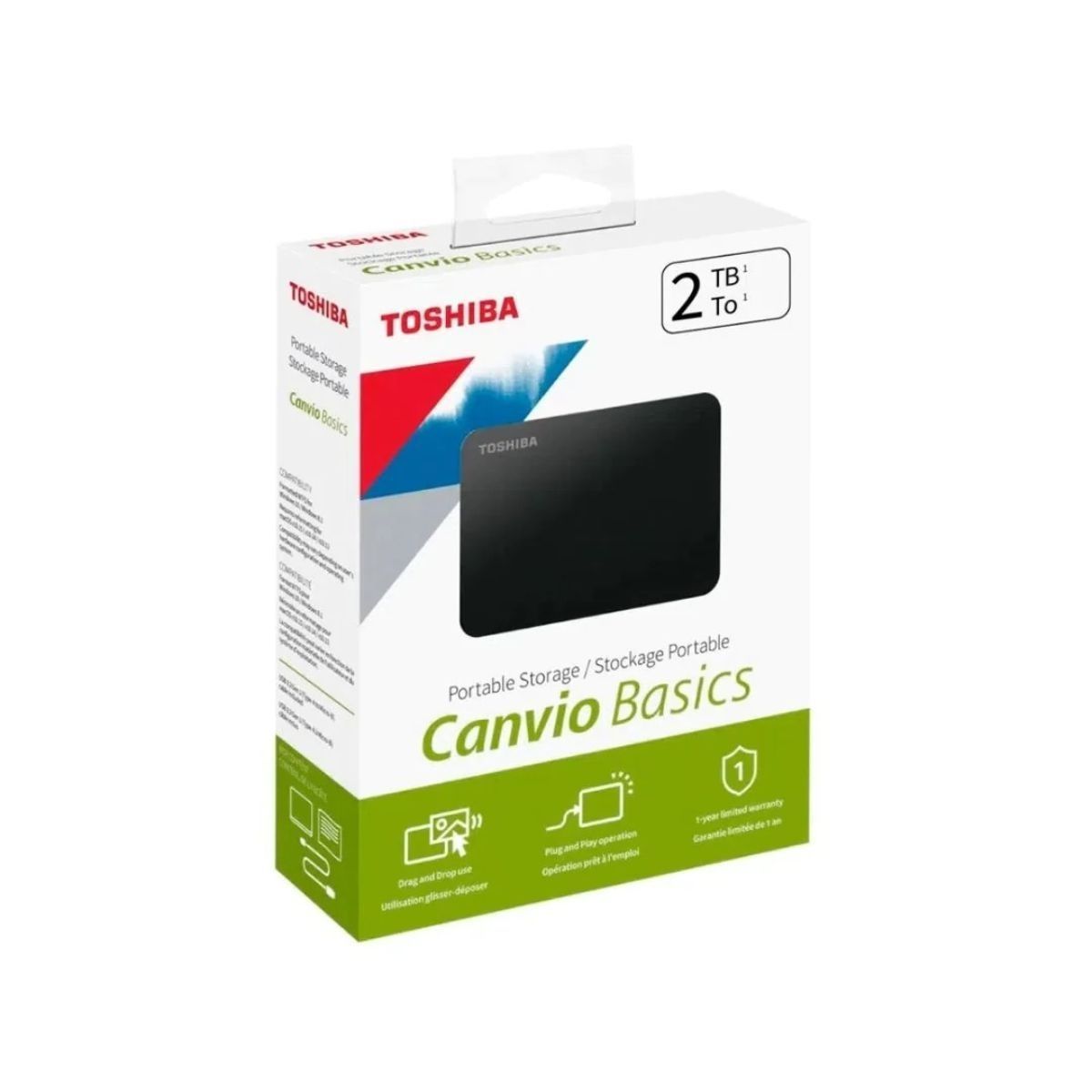 TOSHIBA - Disco duro externo Toshiba Canvio USB 3.0 2TB
