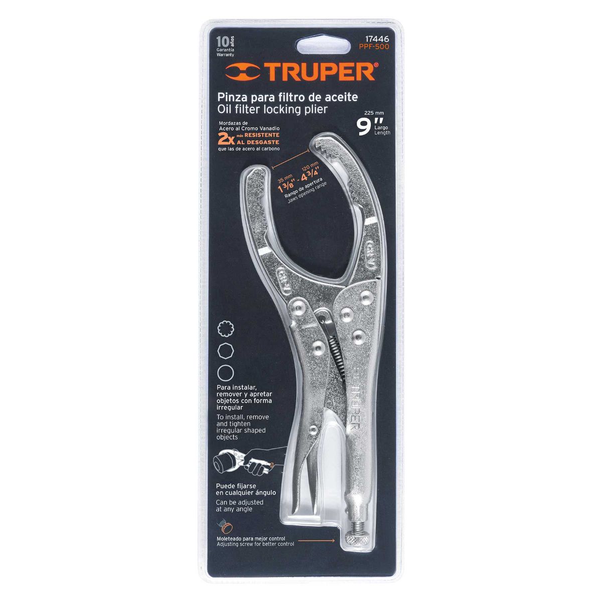 Truper - Alicate de presion para filtros de aceite 9 Truper