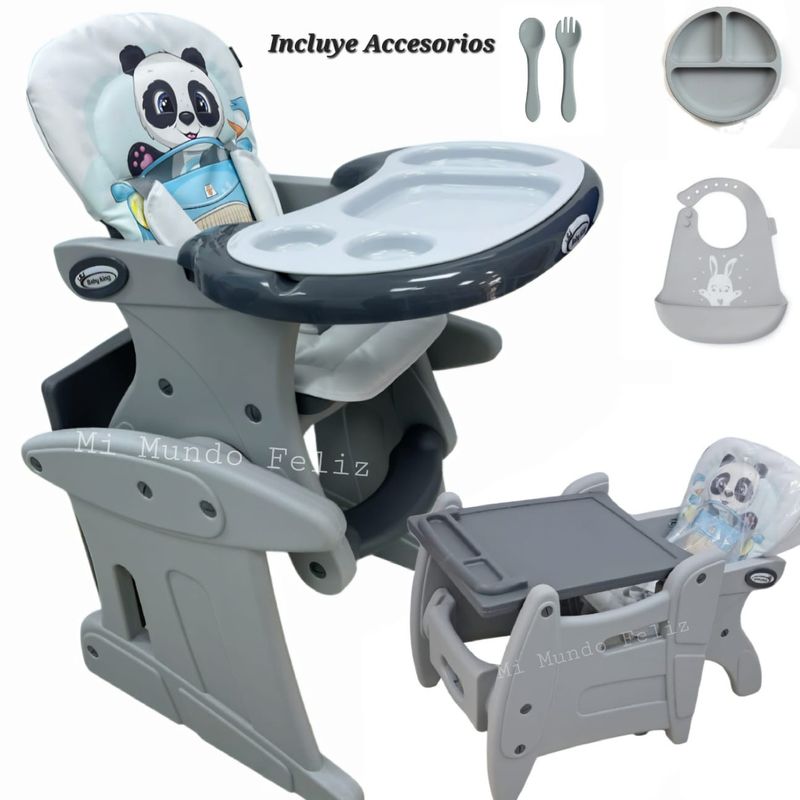 BABY - Silla de Comer para Bebe con Platito Babero Blue Fligth2025