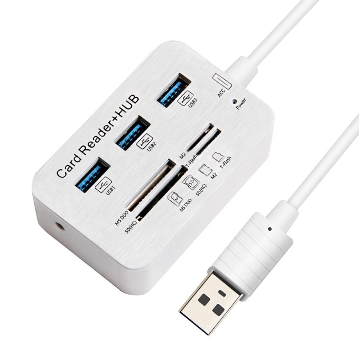GENERICO - Lector de tarjetas USB 3.0 Micro Sd, sd/mmc, + hub 3 Puertos Usb 3.0
