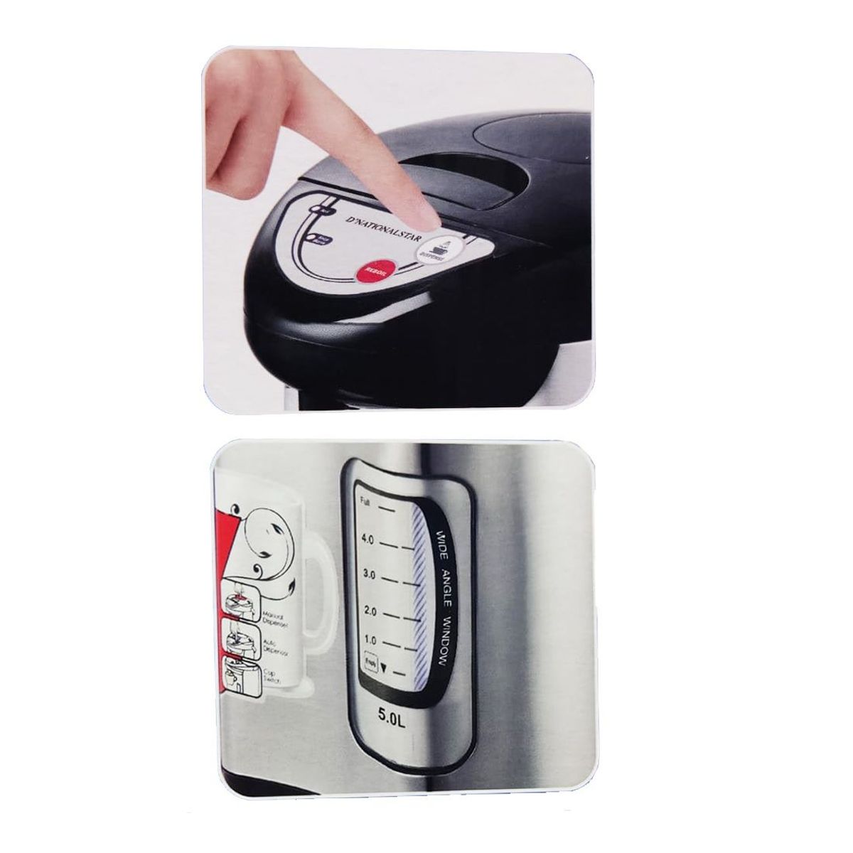 GENERICO - Termo Hervidor DNS-5 NATIONALIZER  5.0  Litros  Negro/Acero