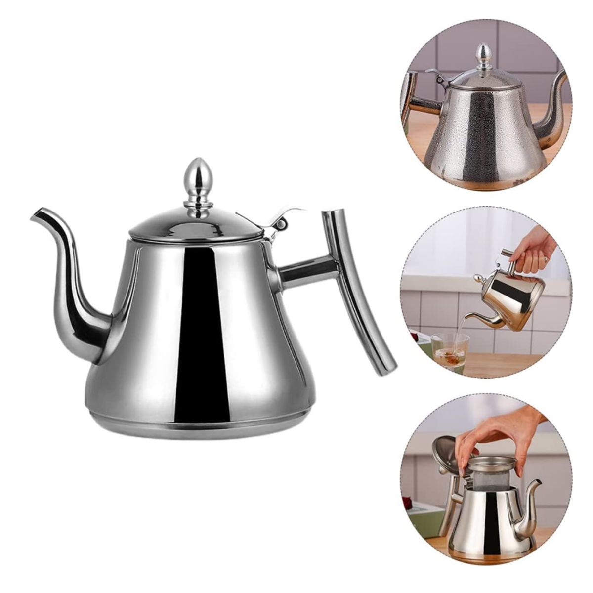 INSPIRA - Cafetera Tetera 1500 ml de Acero Inoxidable con Filtro
