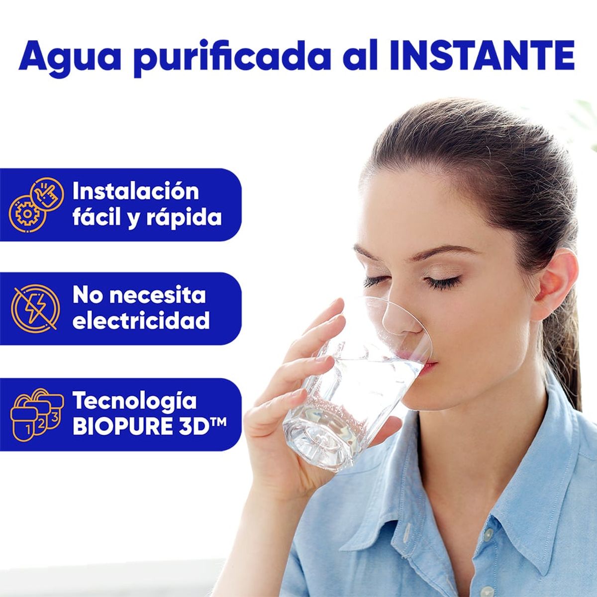 EDEN - Filtro Purificador de agua bajo lavadero 3 Etapas Edén EcoMAX