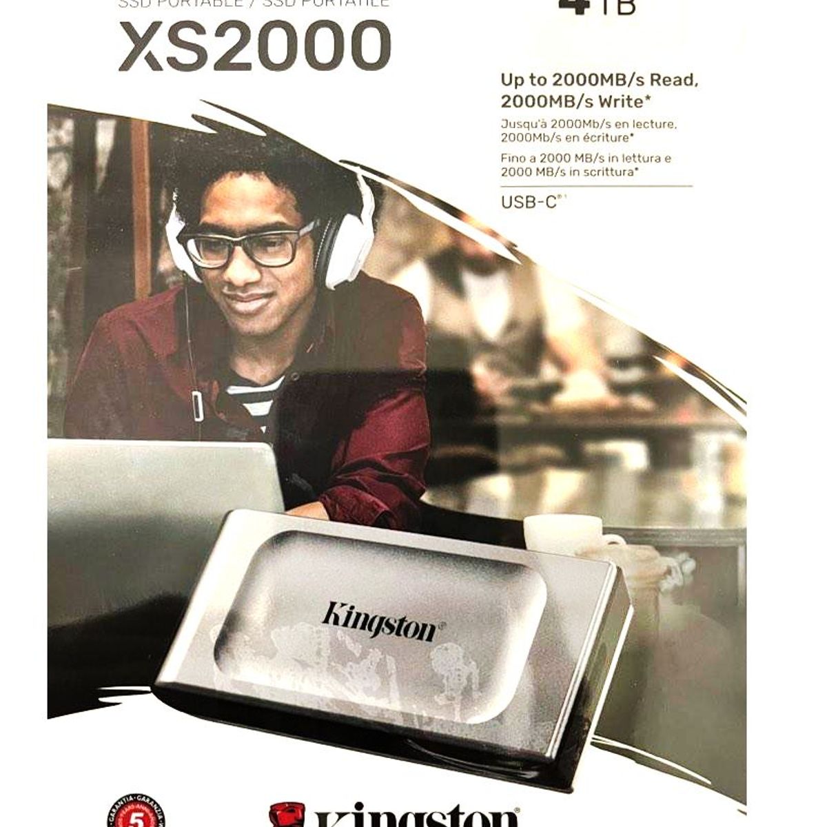 KINGSTON - Disco externo SSD KINGSTON XS2000 4TB 3.2 TIPO C 20Gbps ULTRA VELOZ