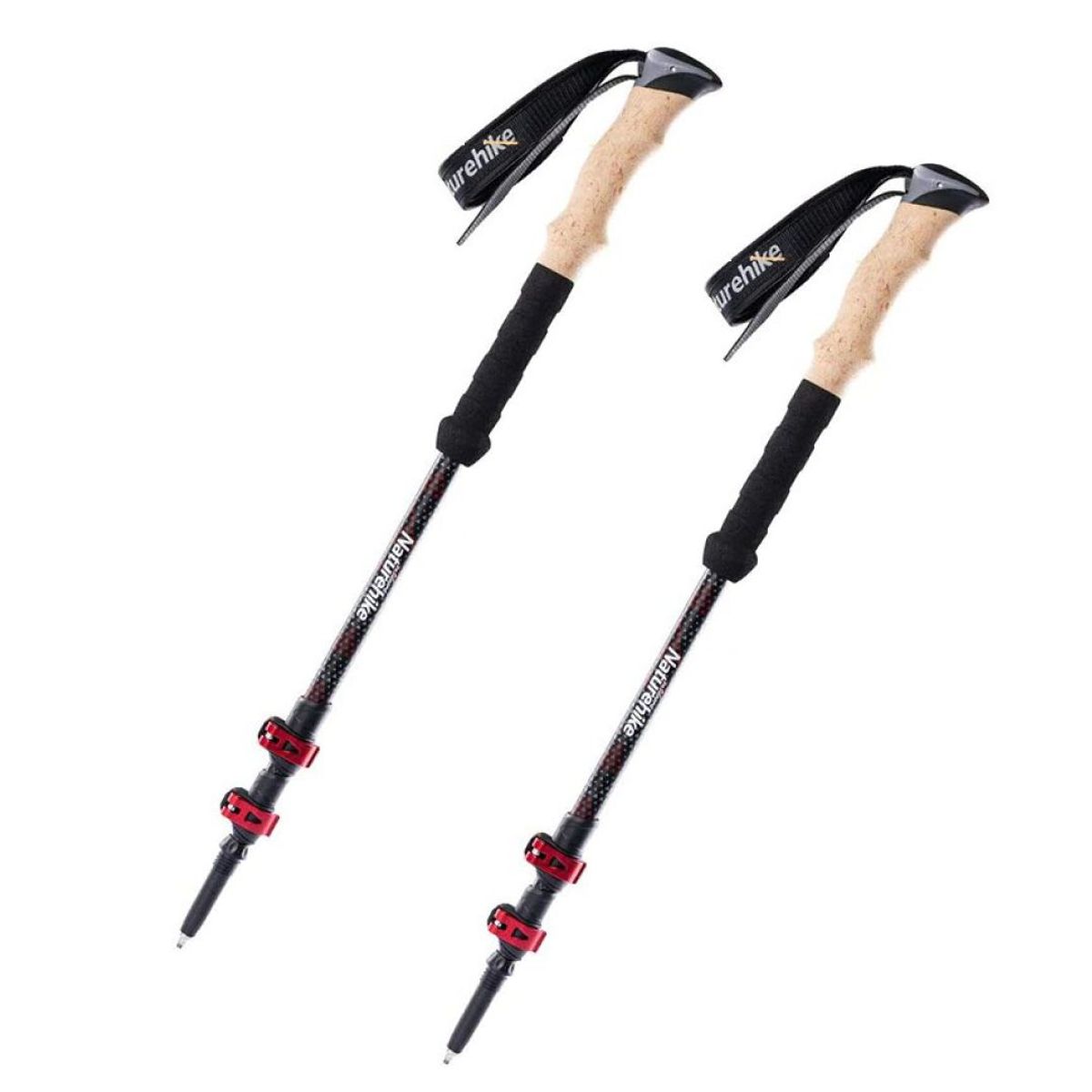 NATUREHIKE - Par de bastones de trekking de fibra de carbono  Naturehike