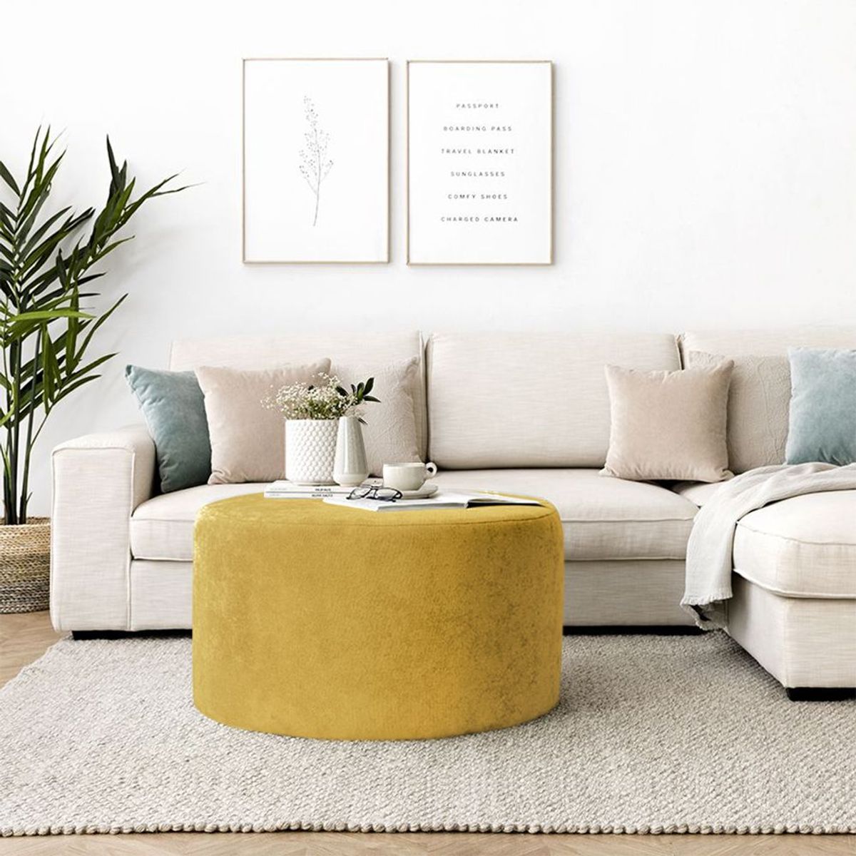 HOME PREMIUM - Centro de Mesa Fantasy Mostaza