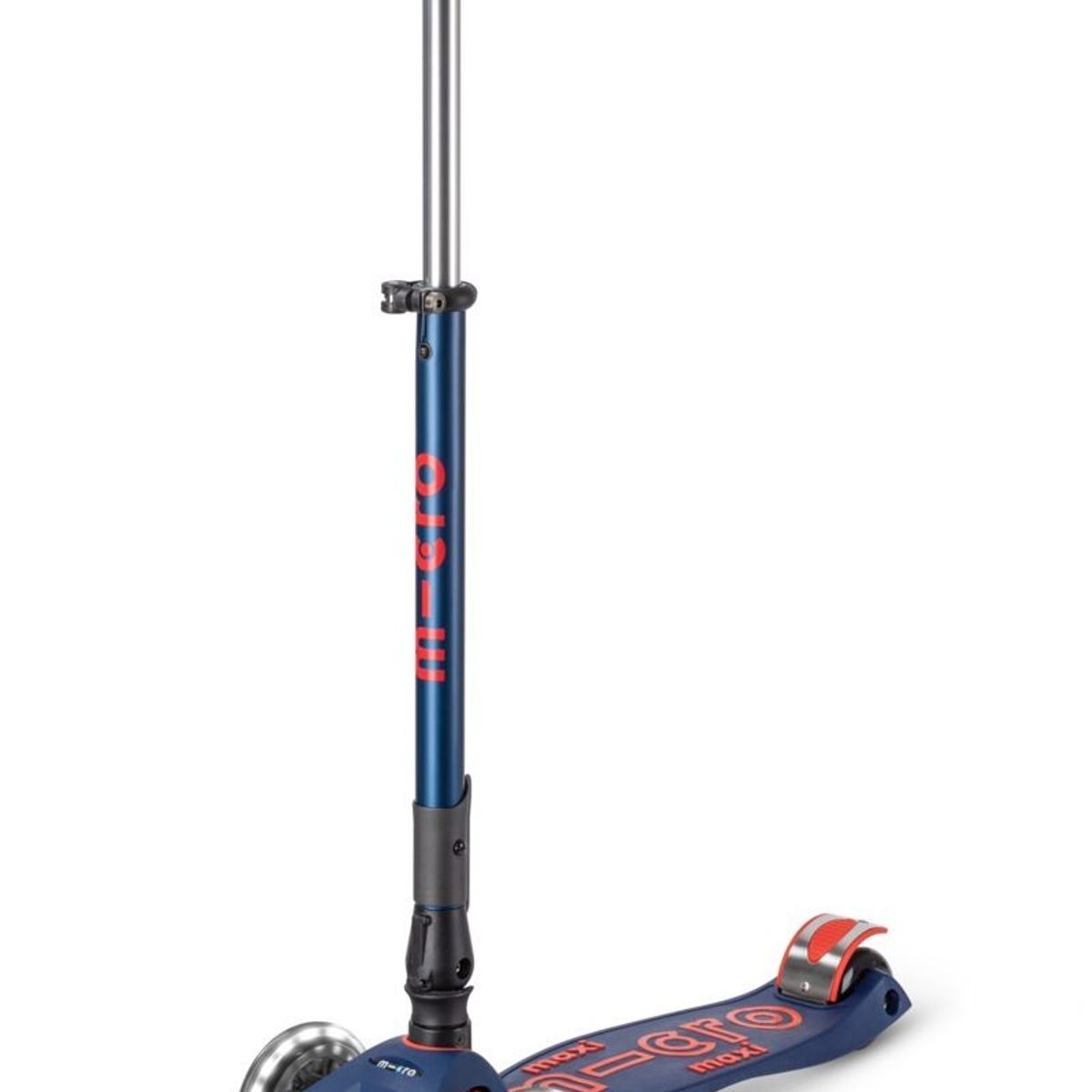 MICRO - Scooter Maxi Micro Deluxe FOLDABLE LED Navy Red