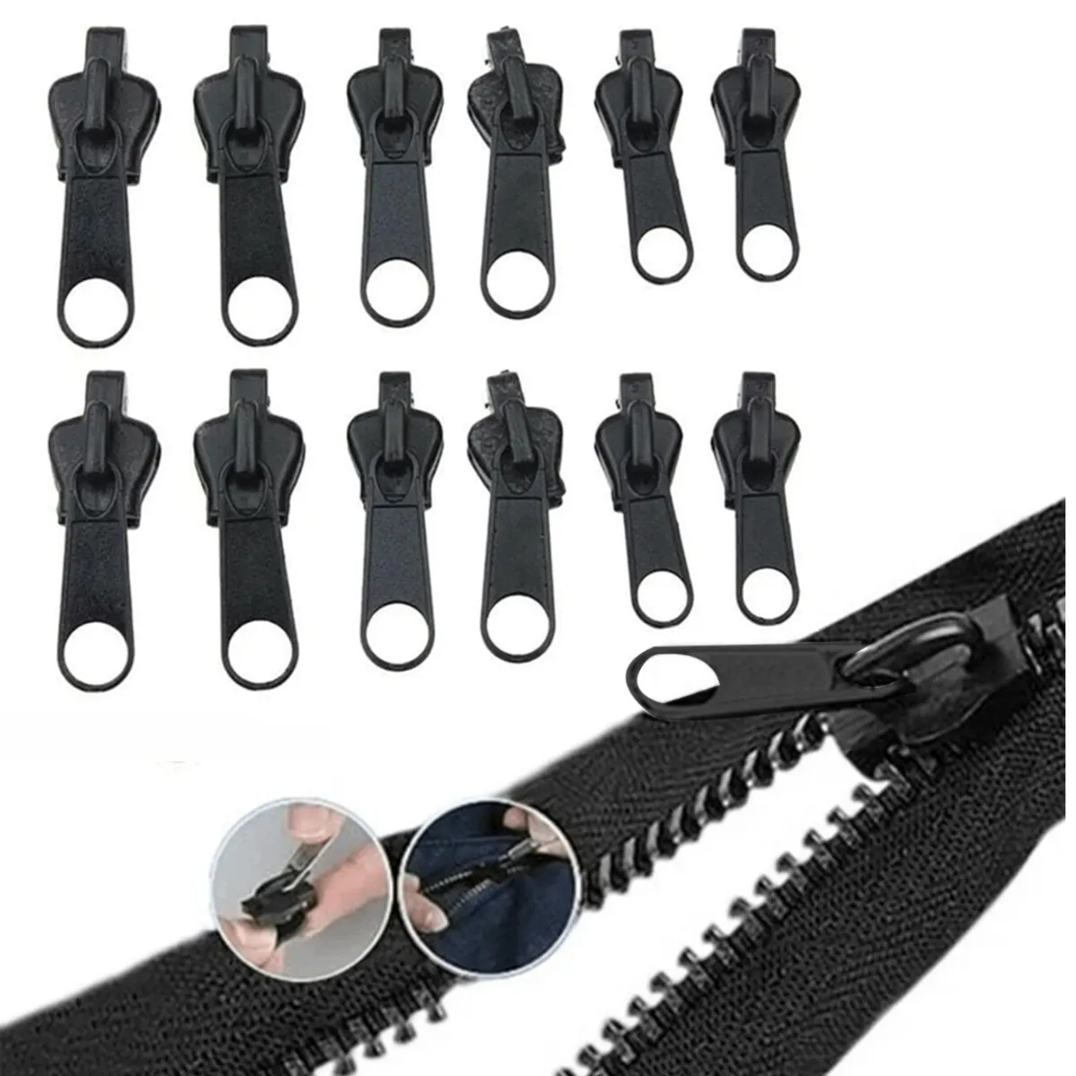 AURELA - Set de 12 pzs de Repuesto de Cremallera para Cierres de Ropa