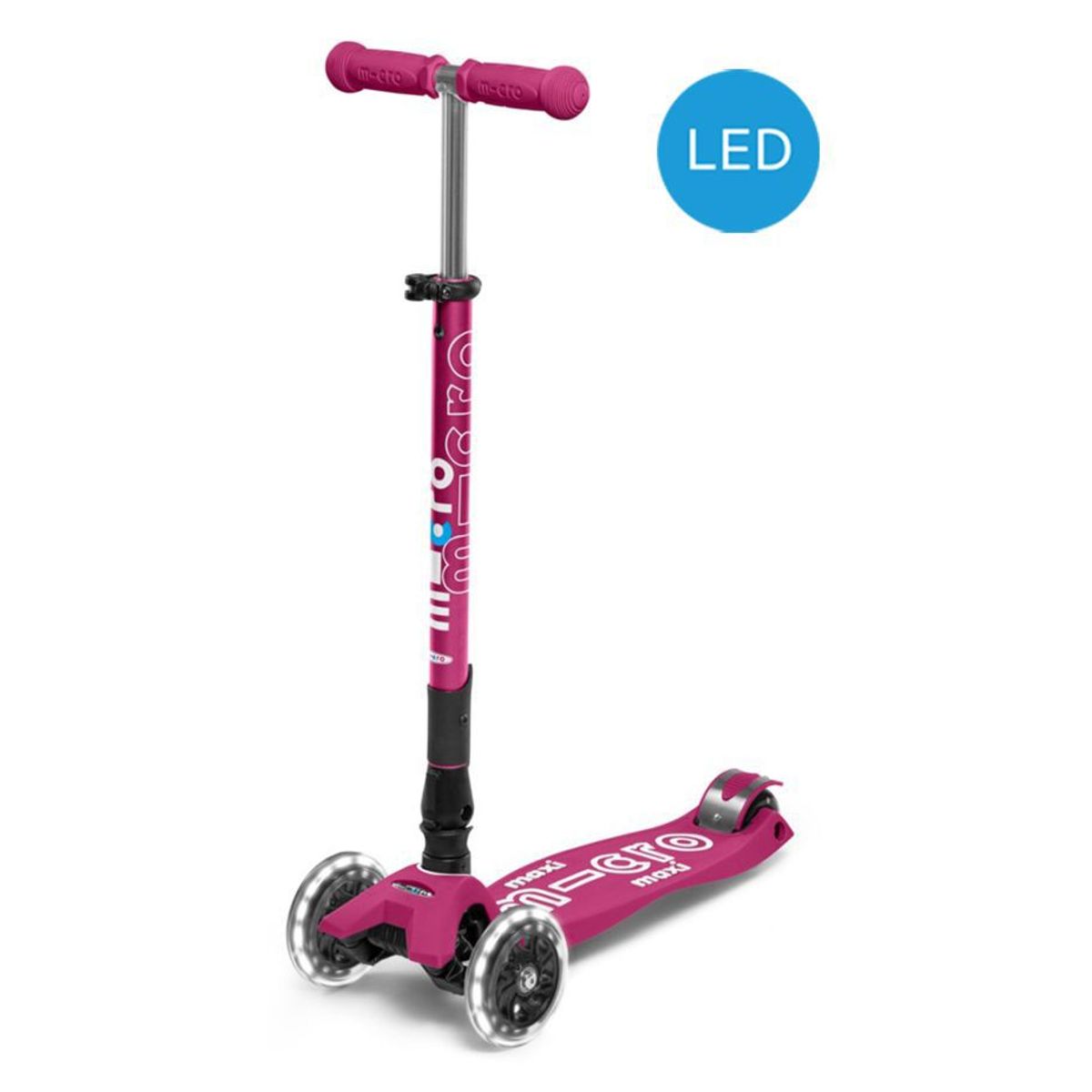 MICRO - Scooter Maxi Micro Deluxe Foldable LED Berry Red