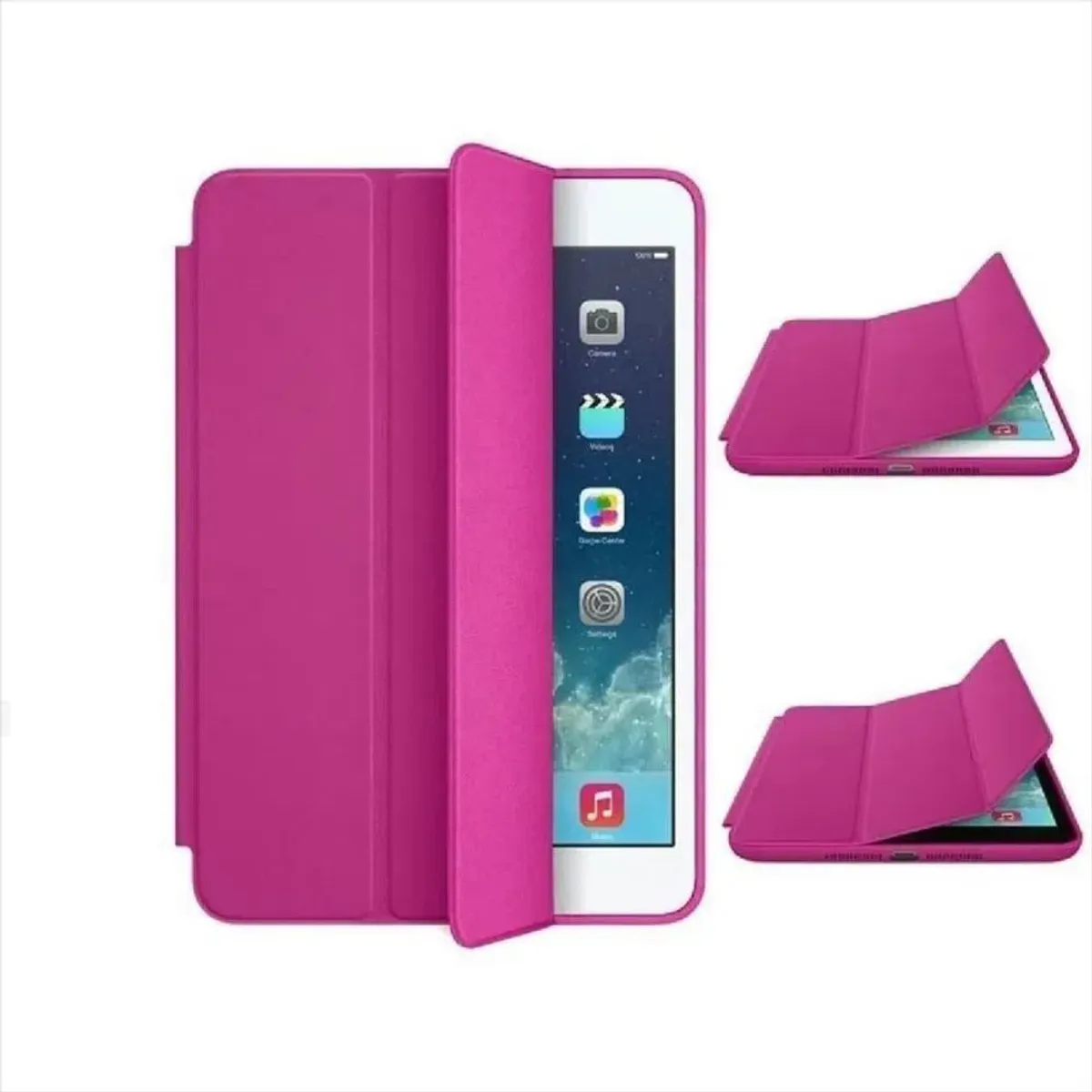 GENERICO - Funda Smart Cover con Porta Lapiz para Ipad Mini 4-5 Fucsia