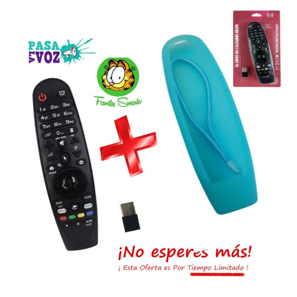 UNIVERSAL - Control Remoto LG Universal Magic -Mr500-Mr600-Mr650 Funda Turquesa