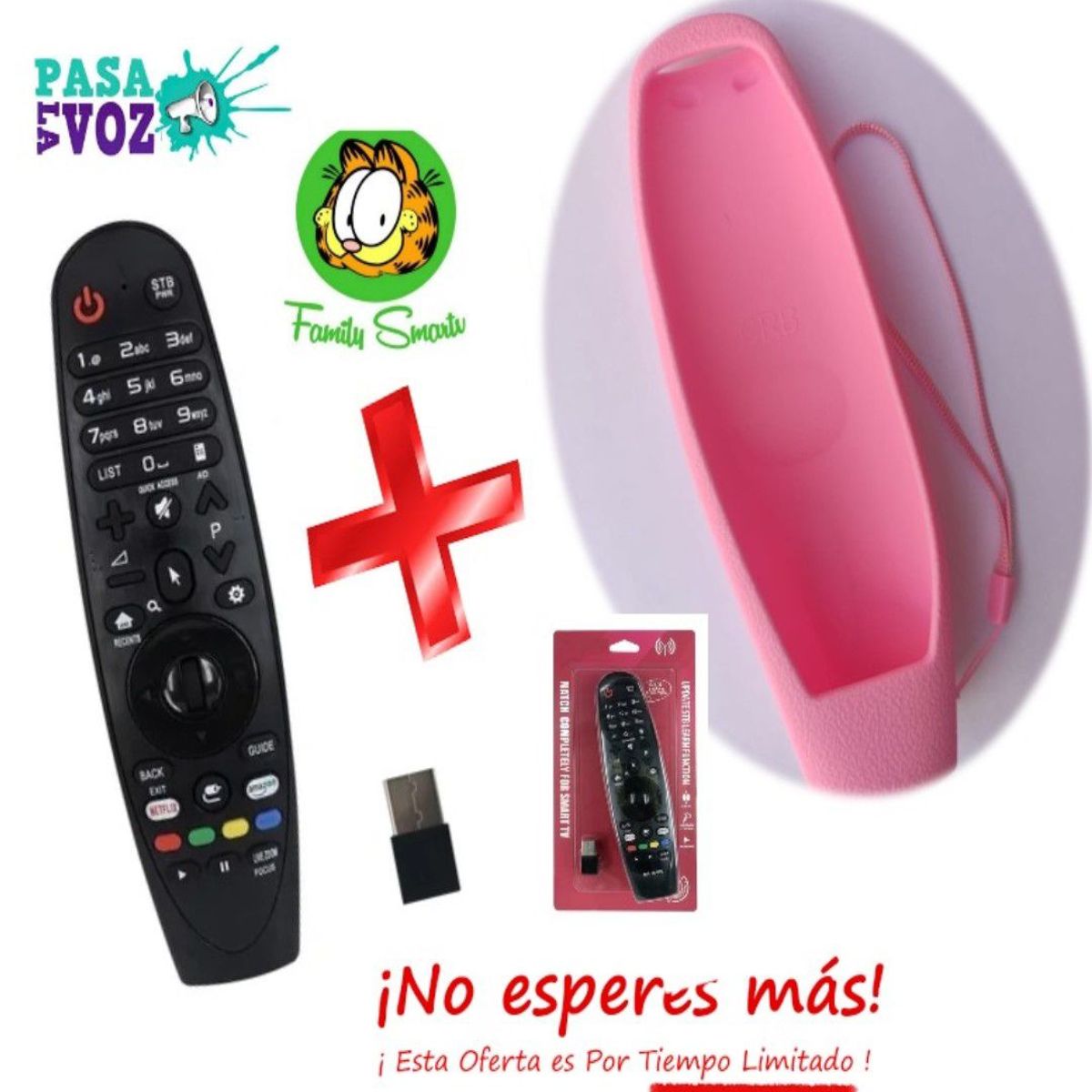 UNIVERSAL - Control Remoto Lg Universal Magic -Mr500-Mr600-Mr650 Funda Rosado