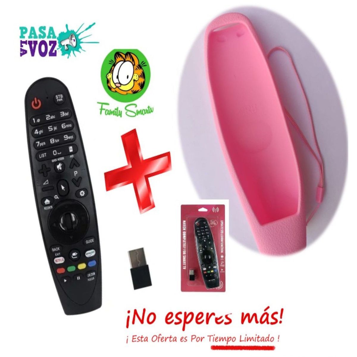 UNIVERSAL - Control Remoto Lg Universal Magic -Mr500-Mr600-Mr650 Funda Rosado