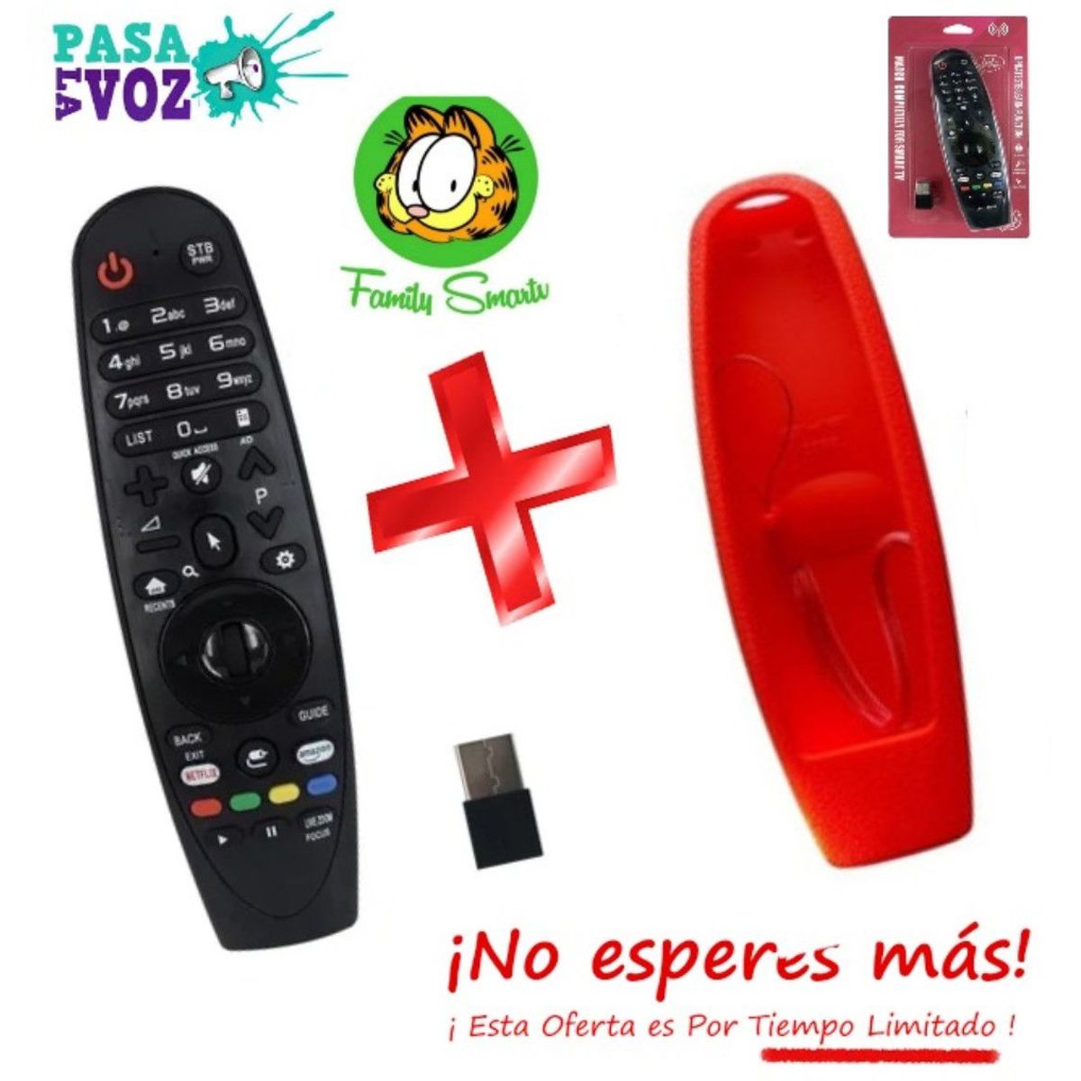 UNIVERSAL - Control Remoto Lg Universal Magic -Mr500-Mr600-Mr650 Funda Rojo