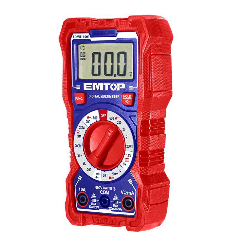 EMTOP - Multimetro Digital Emtop EDMR16001 con Pantalla LCD de 2000 Cuentas