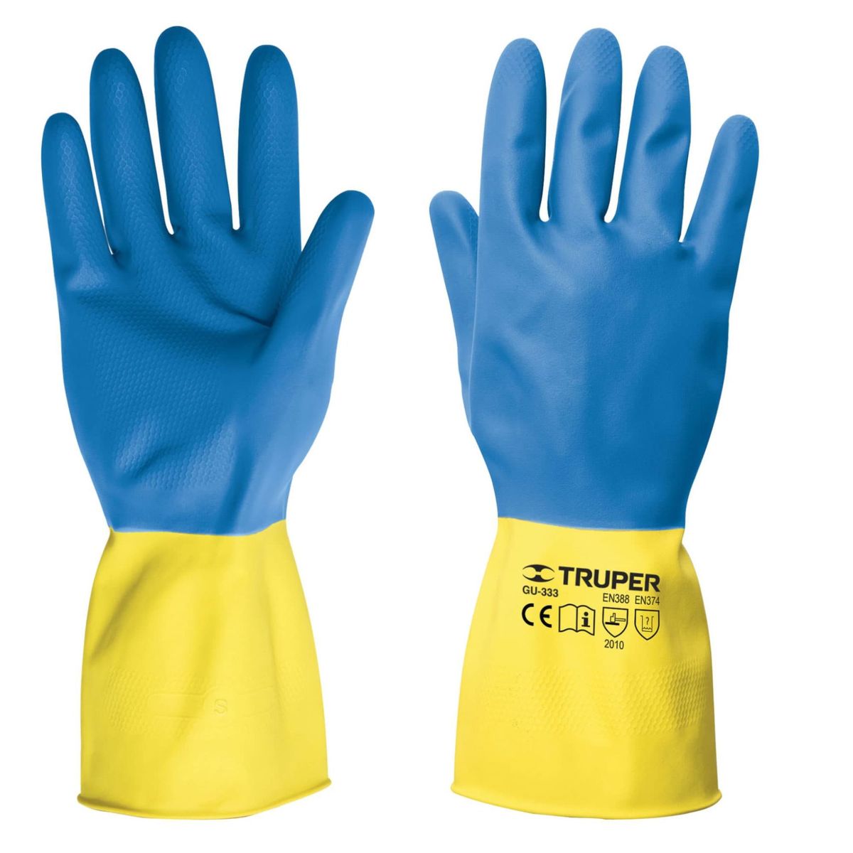TRUPER - Guantes látex reforzado para limpieza 8 talla M, Truper
