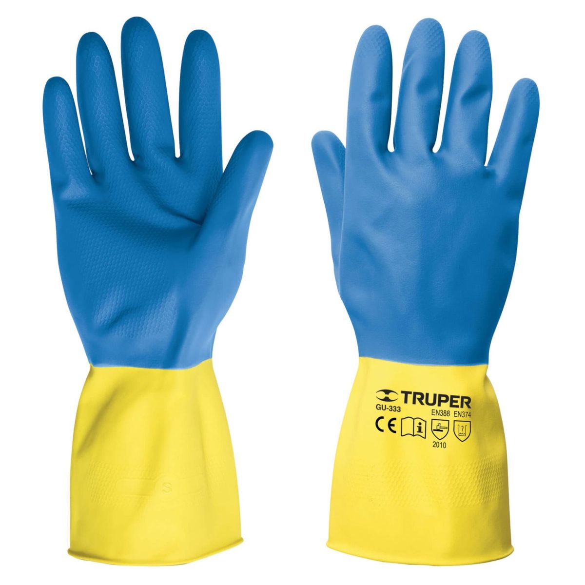 TRUPER - Guantes látex reforzado para limpieza 9 talla G, Truper