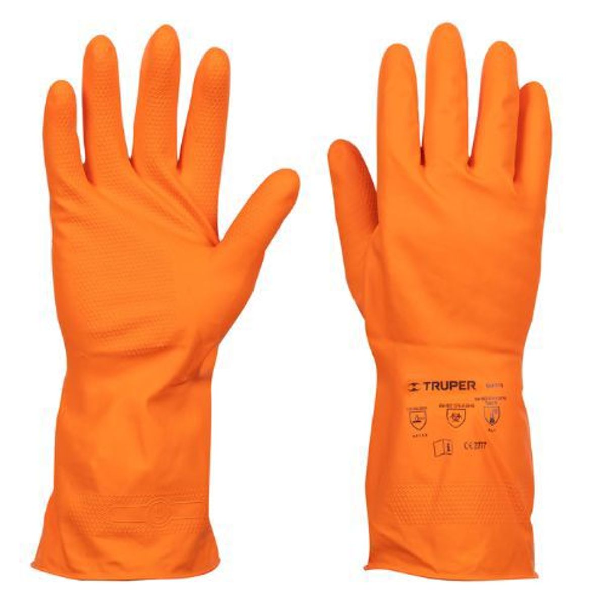 TRUPER - Guantes látex para limpieza, Puño largo 8 talla M Truper