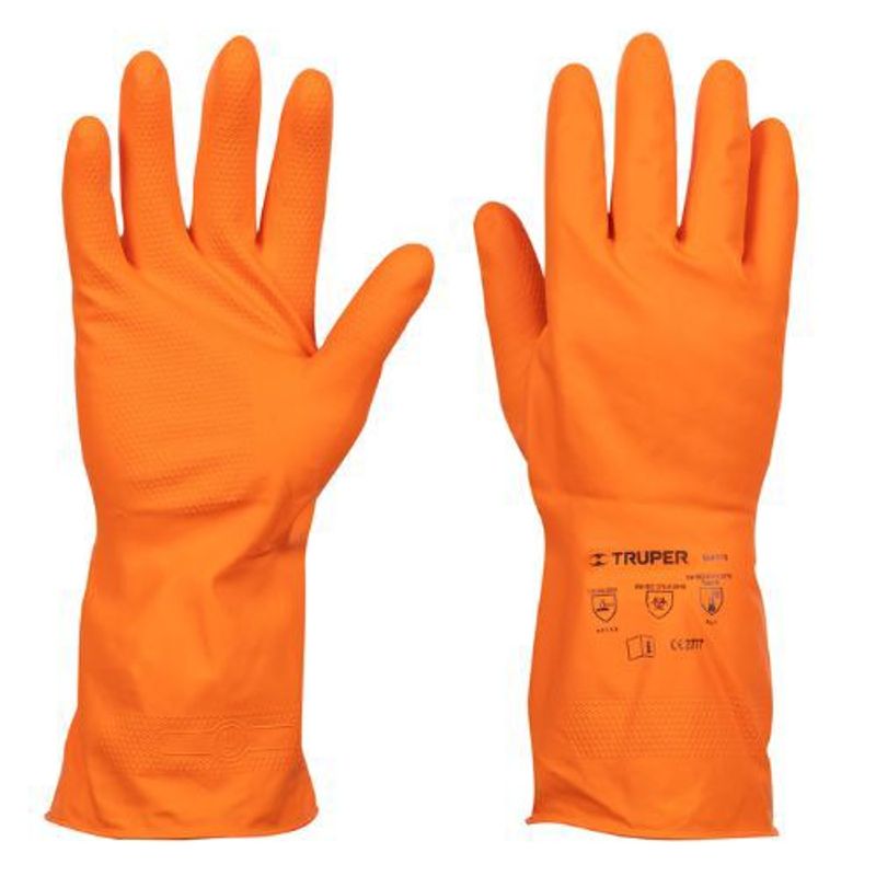 TRUPER - Guantes látex para limpieza, Puño largo 8 talla M Truper