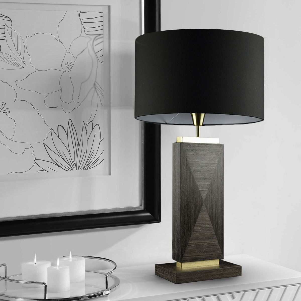 GENERICO - Lámpara de mesa Niza negro