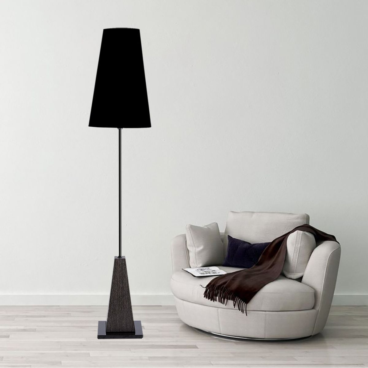 GENERICO - Lámpara de pie Trento negro