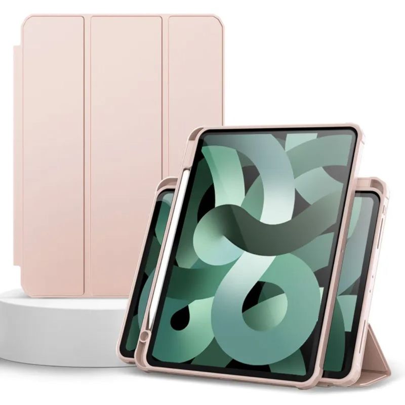 GENERICO - Funda Smart Cover con Porta Lapiz para Ipad 10,2 Palo Rosa
