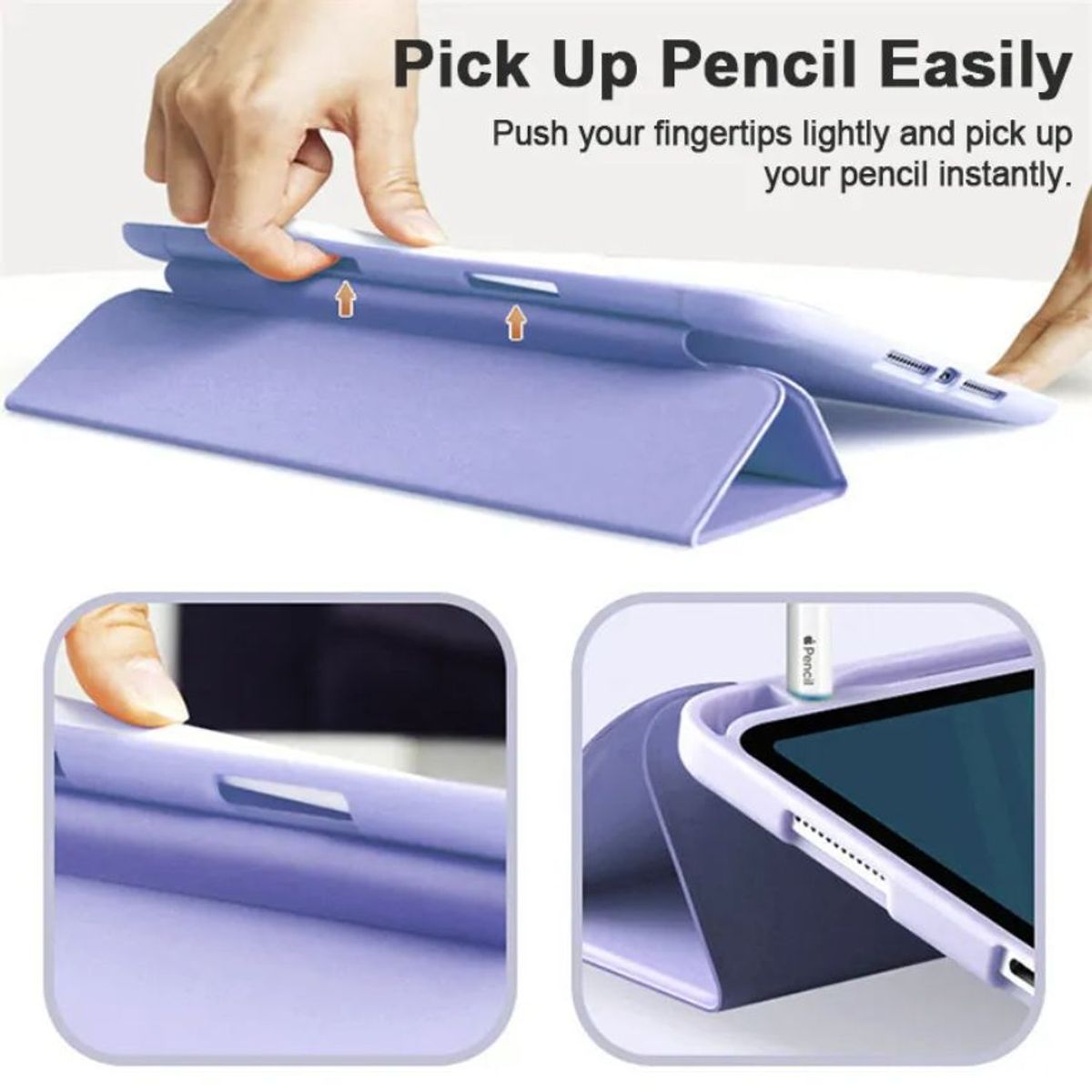 GENERICO - Funda Smart Cover con Porta Lapiz para Ipad 10,2 Palo Rosa