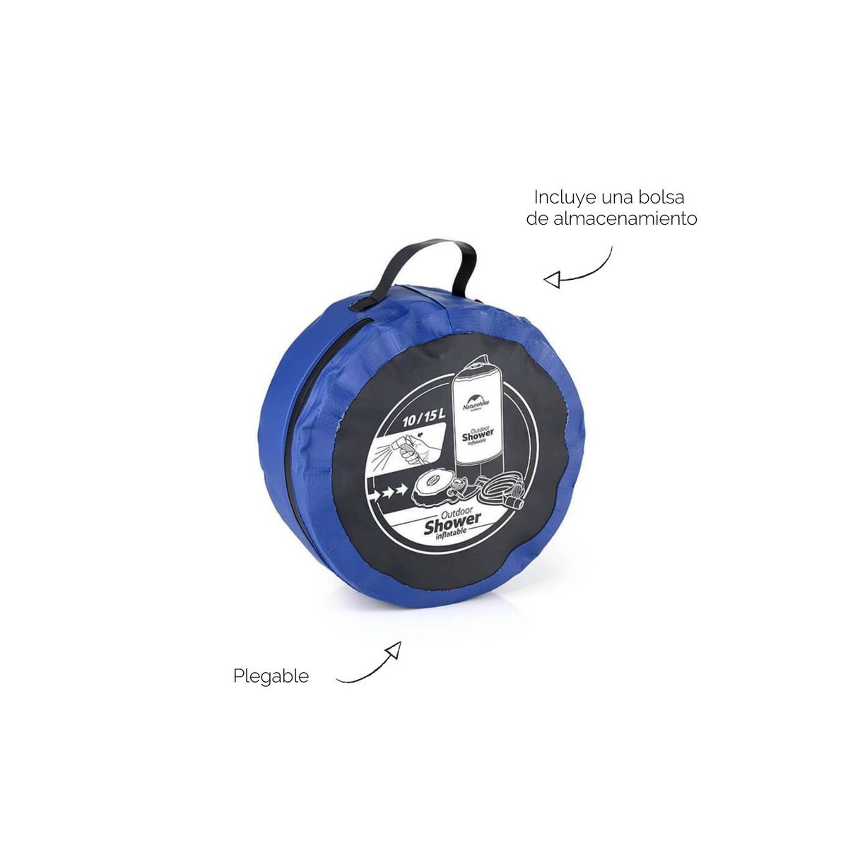 NATUREHIKE - Ducha portátil con bomba de pie  Naturehike