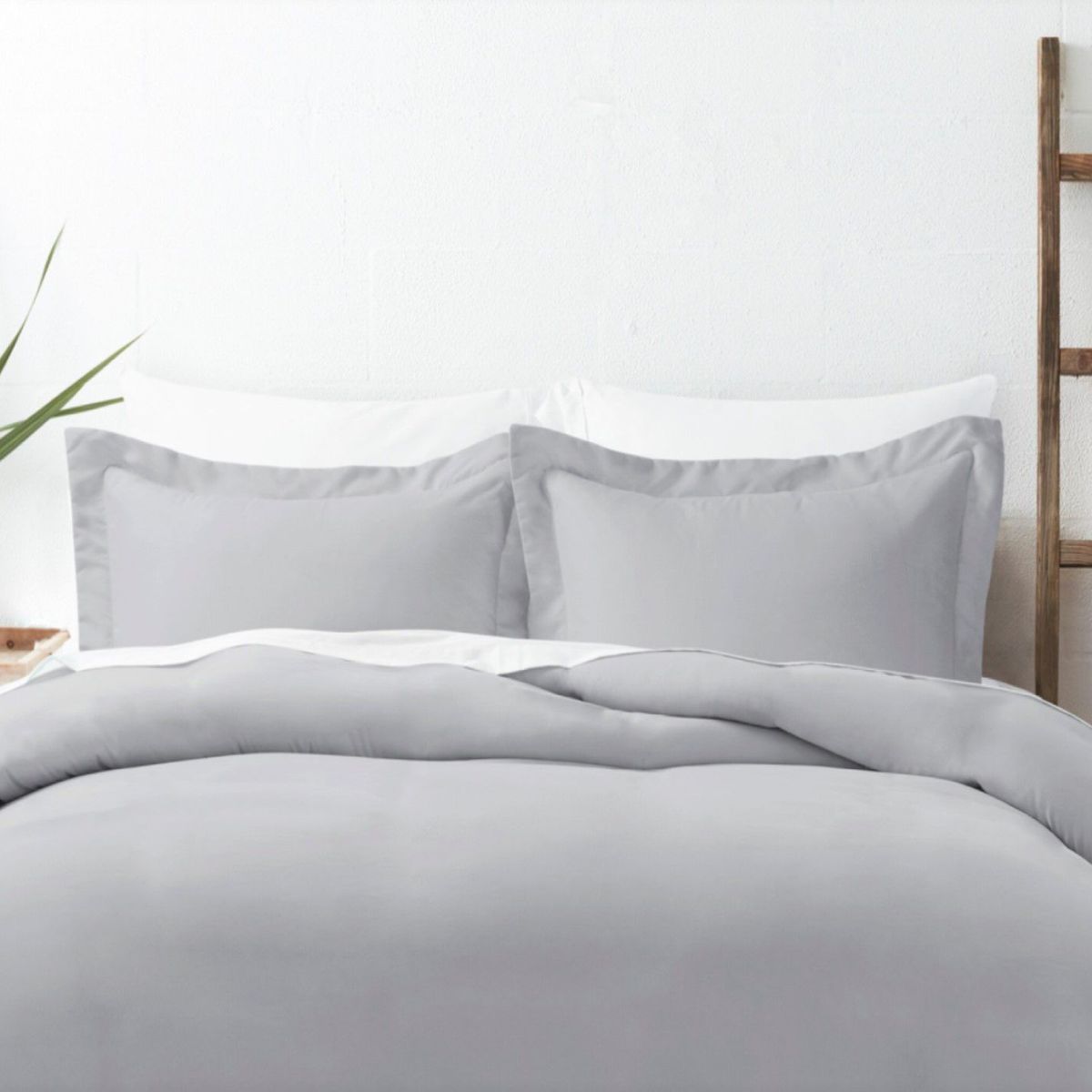 HOME BRANDS - Funda plumón de 1800 Hilos Color Gris- Queen