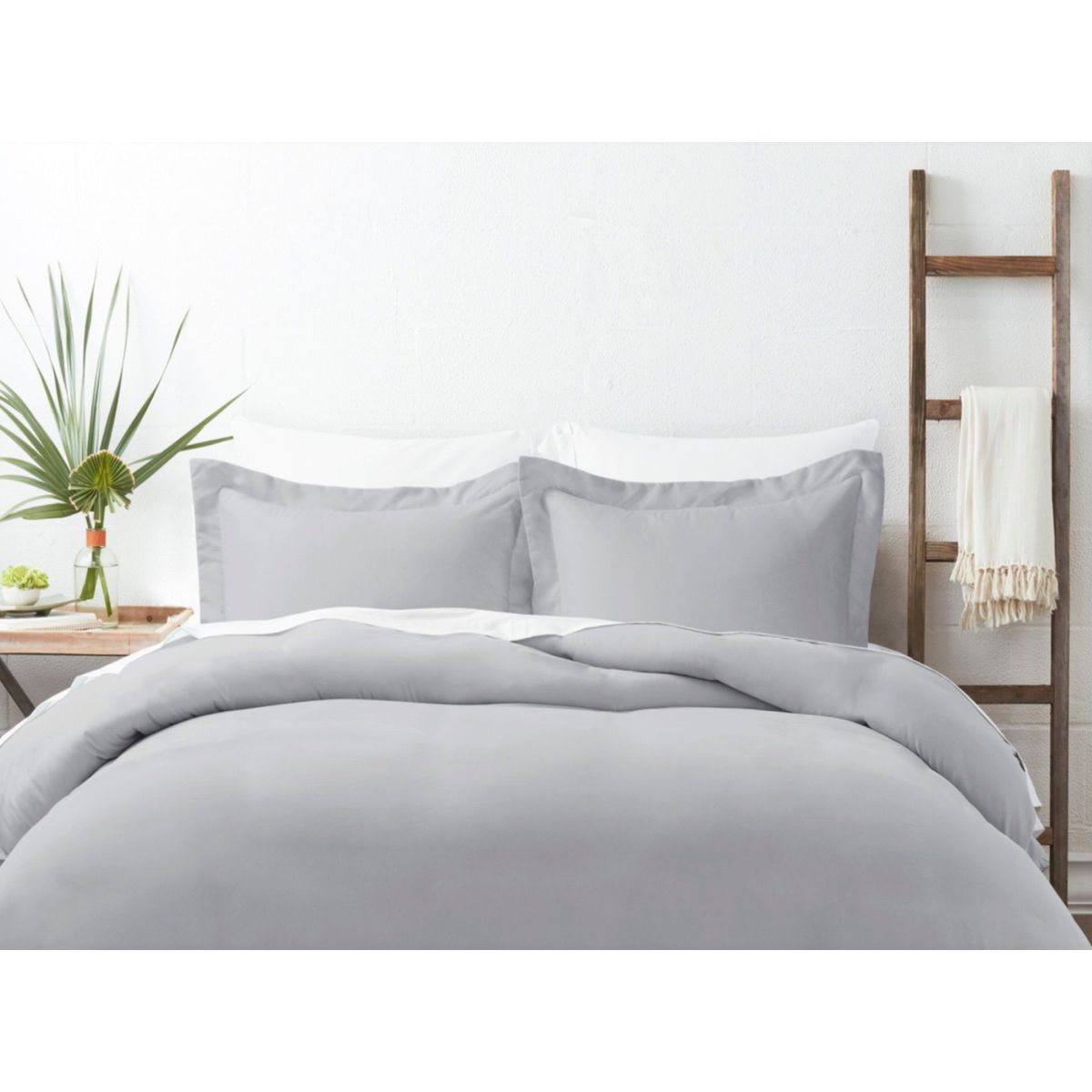 HOME BRANDS - Funda plumón de 1800 Hilos Color Gris- Queen