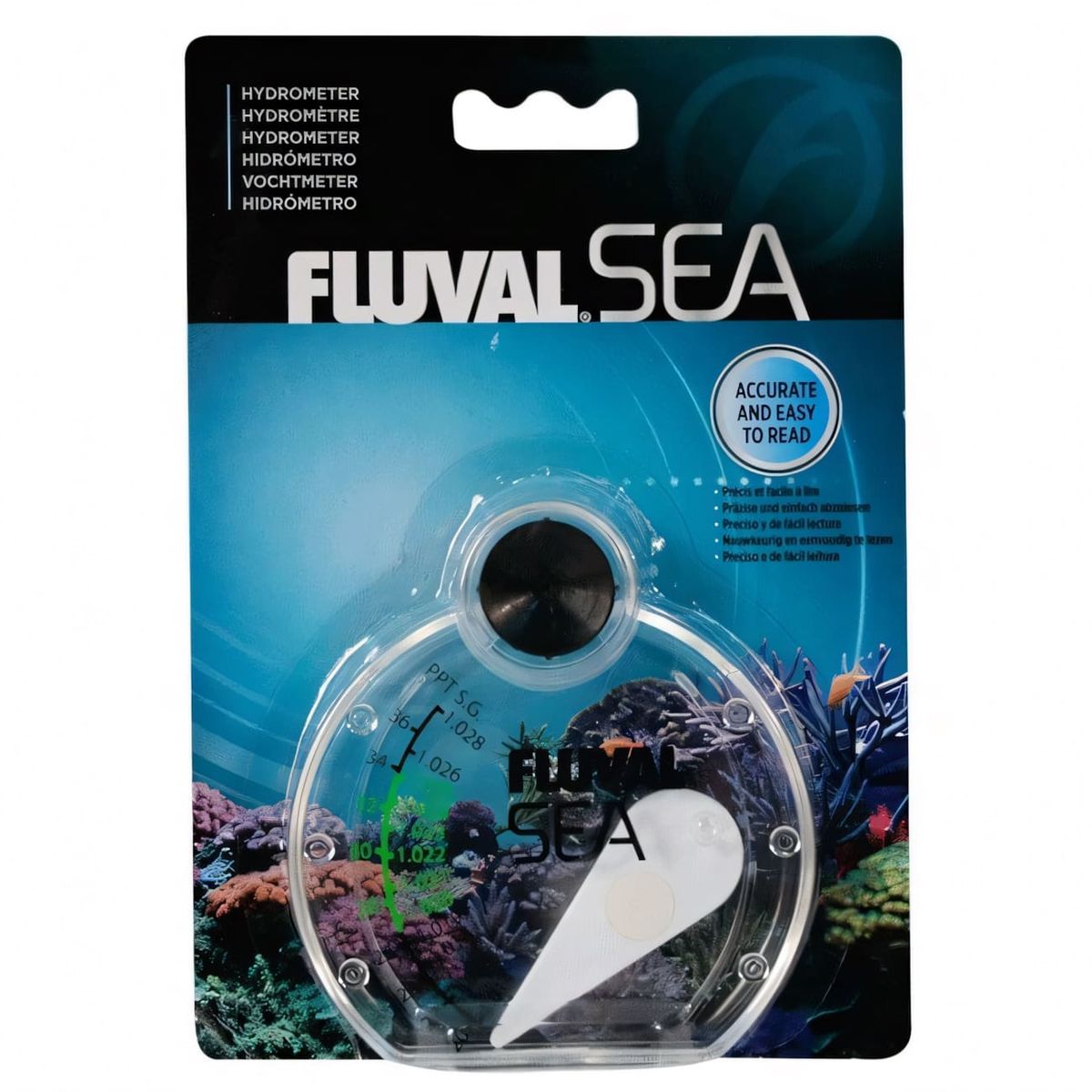 GENERICO - Hidrómetro mide nivel de sal en acuarios agua salada Hagen