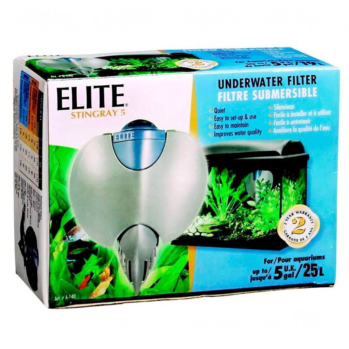 GENERICO - Elite Stingray 5, 145 lph, acuarios hasta 19 litros Hagen