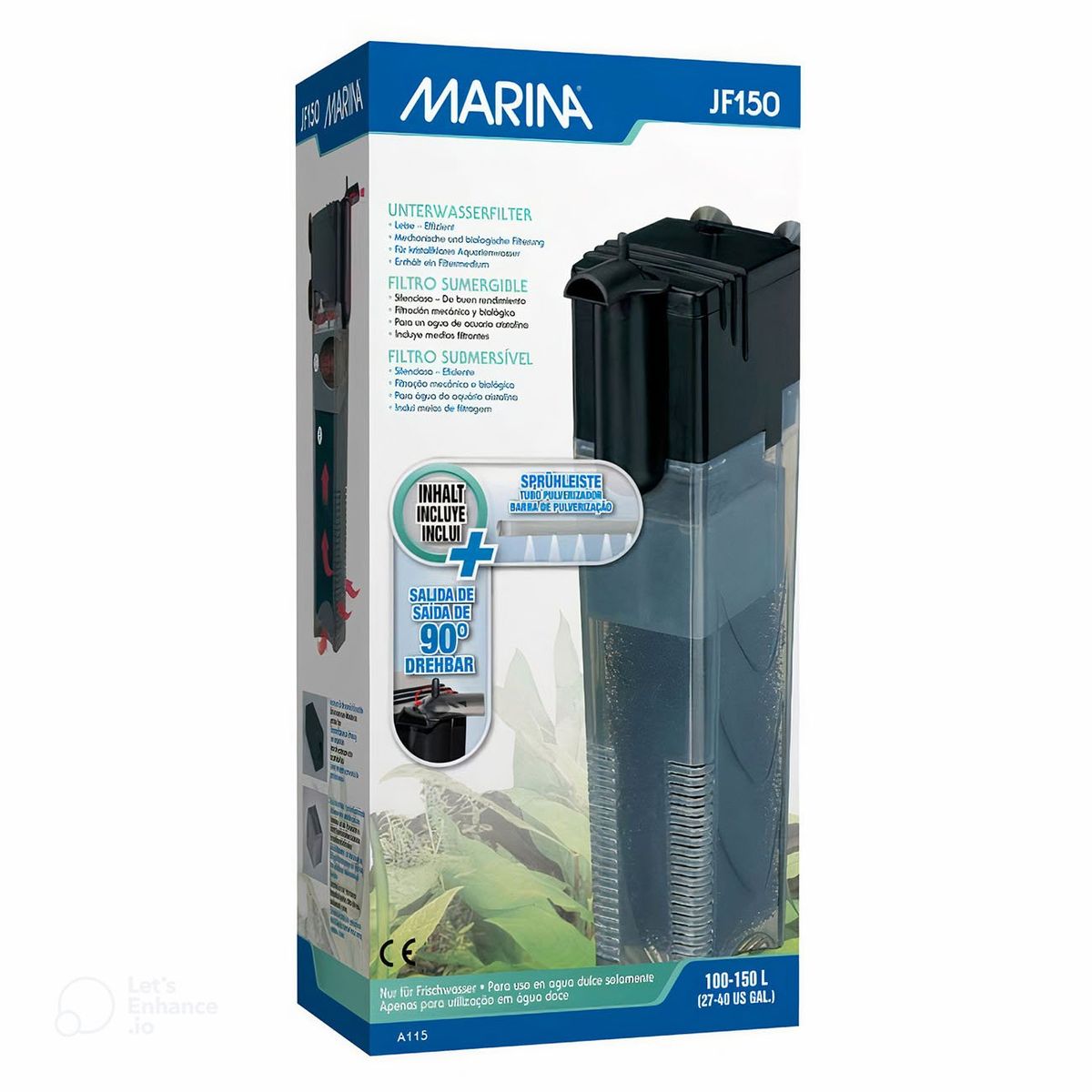 GENERICO - JetFlo 150 filtro sumergible 600 lph de 100 y 150 lt. Hagen