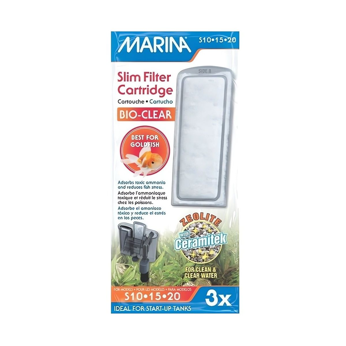 GENERICO - Cartucho recambio zeolita x 3 unid filtros Marina Slim Hagen