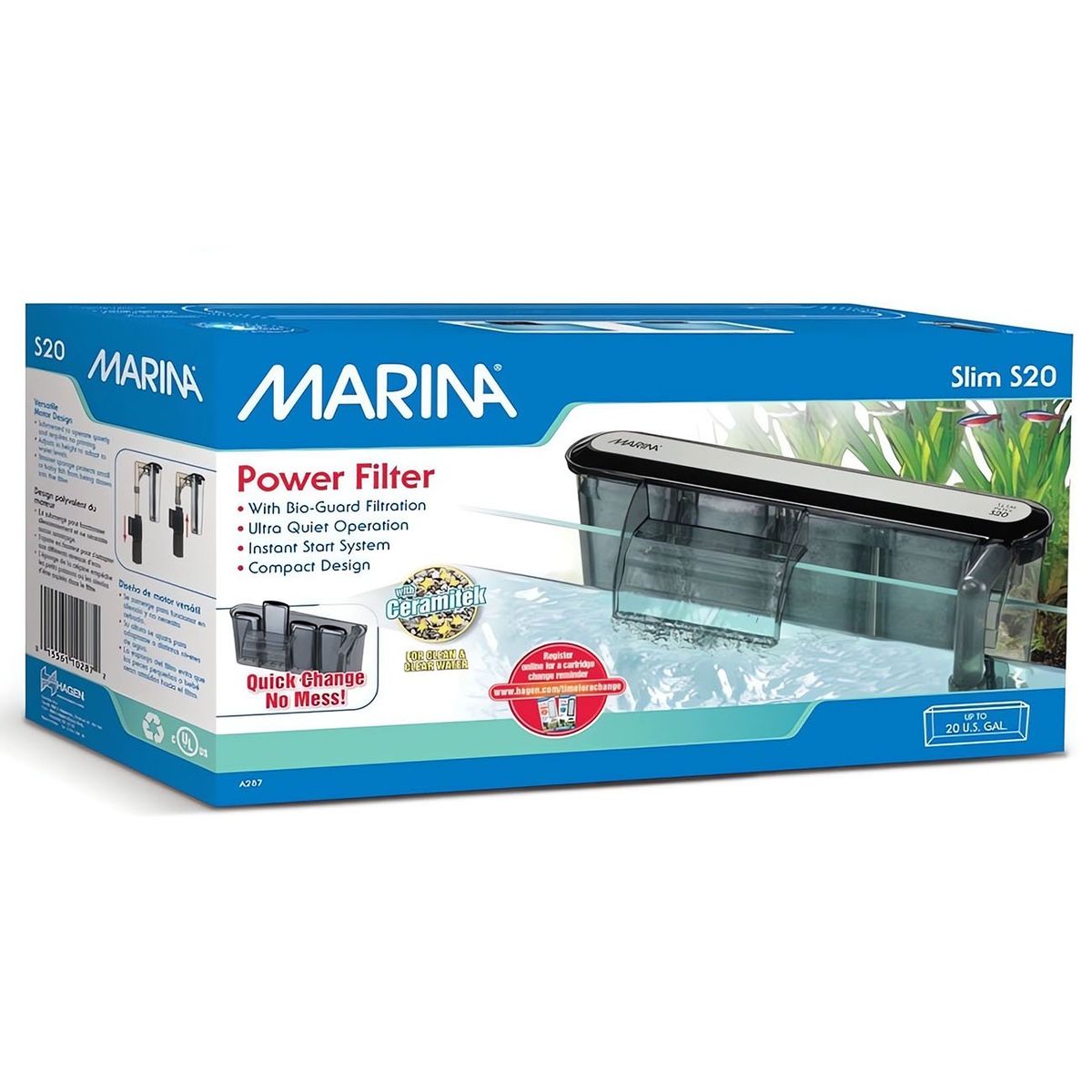 GENERICO - Slim S20, filtro mochila perfil delgado, hasta 76 lt. Hagen