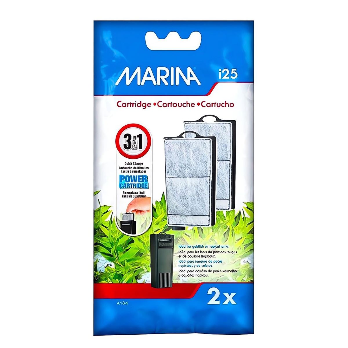 GENERICO - Cartucho de recambio x 2 unid, para filtro Marina i25 Hagen