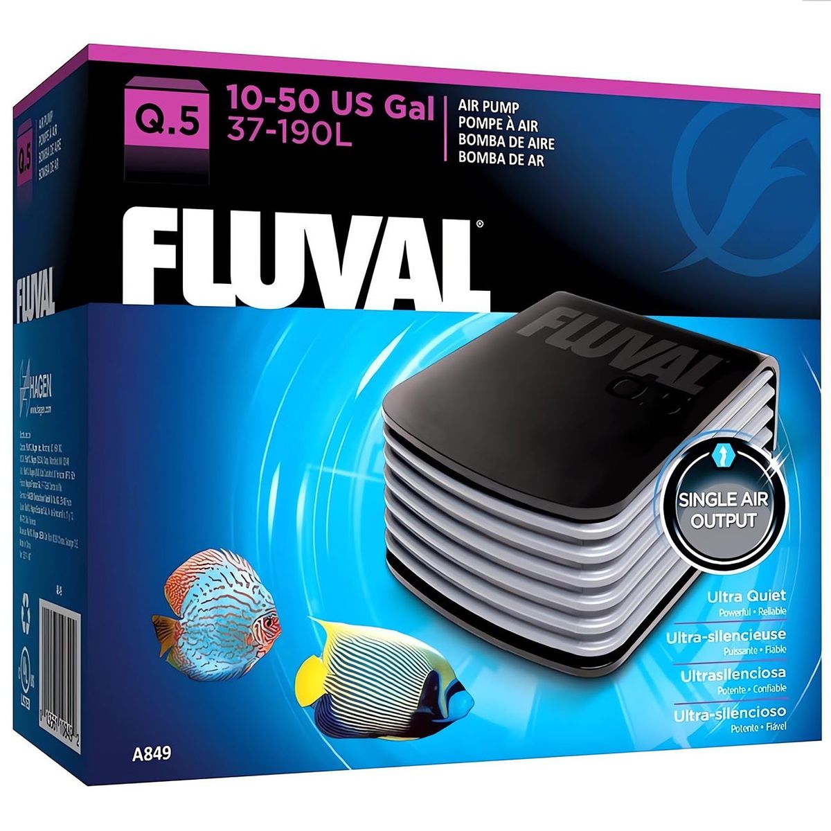 GENERICO - Bomba aire Fluval Q.5, 37 a 190 lt., 120 l/h, 1 salida Hagen