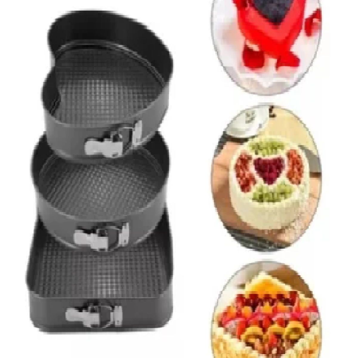 GENERICO - Molde Para Keke 3 formas Desmontables Antihaderentes