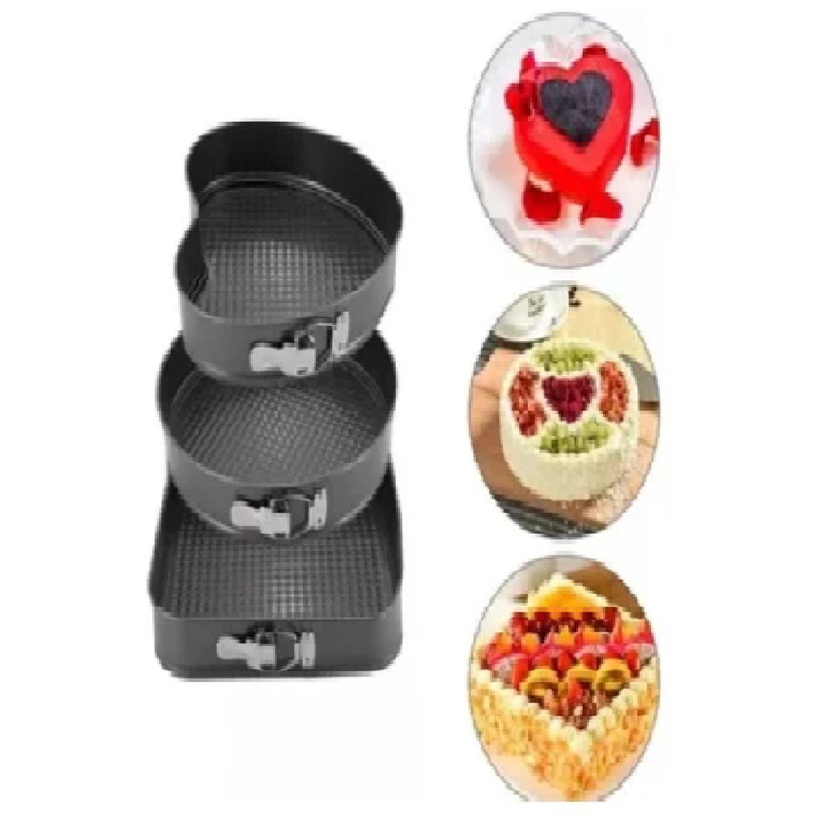 GENERICO - Molde Para Keke 3 formas Desmontables Antihaderentes