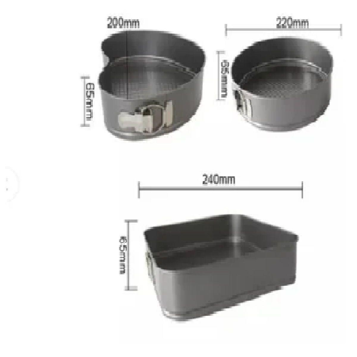 GENERICO - Molde Para Keke 3 formas Desmontables Antihaderentes