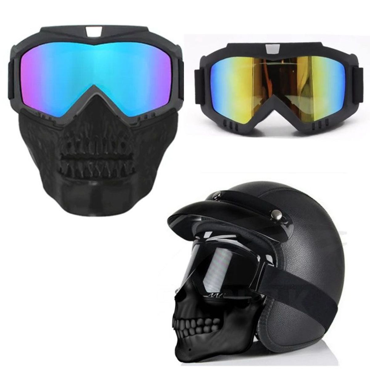 GENERICO - Lentes Deportivo Moto Bici 2 pcs Full Face Anti Polvo.