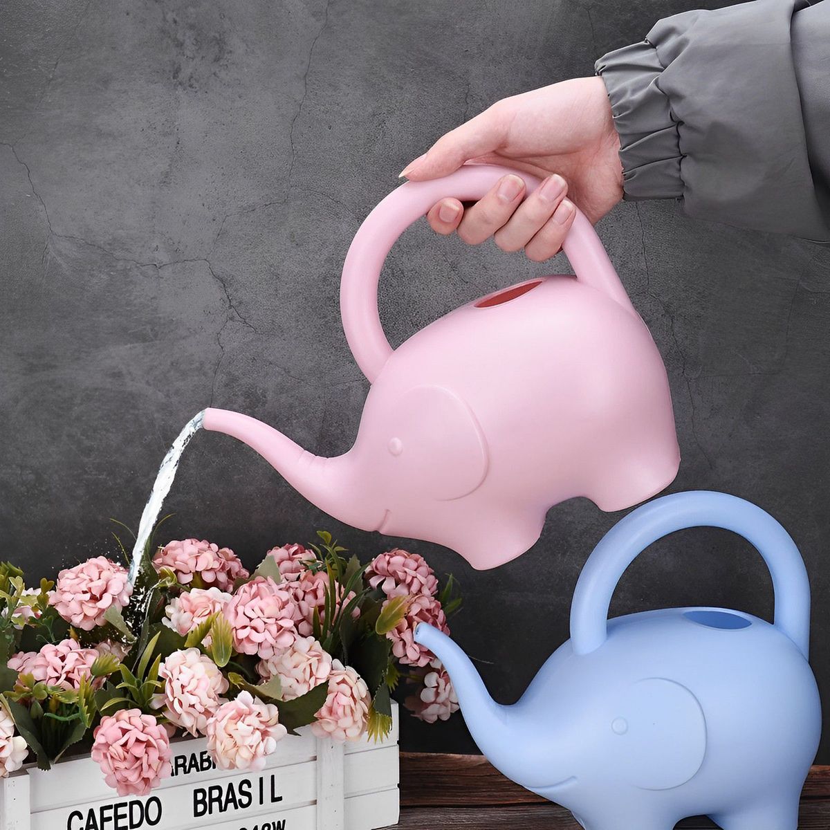 INSPIRA MARKET - Regadera de plástico con forma de elefante para el hogar